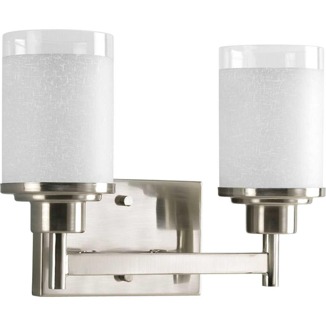 Alexa Two Light Bath in Brushed Nickel - available from The Lighting Shoppe, trusted by Canadian homeowners