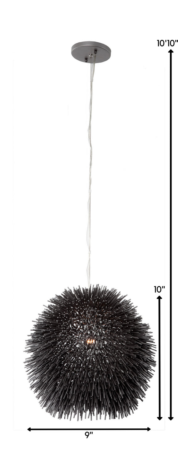 Varaluz - 169M01BL - One Light Mini Pendant - Urchin - Black
