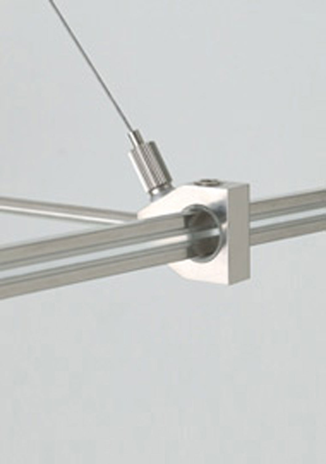 Monorail Support Outside Rigger in Satin Nickel - available from The Lighting Shoppe, trusted by Canadian homeowners