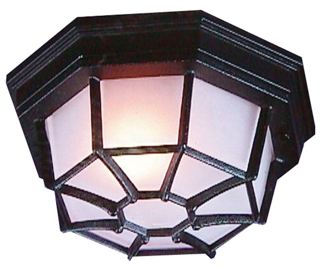 Bulkheads Octagonal Cast One Light Flushmount in Textured Black - available from The Lighting Shoppe, trusted by Canadian homeowners