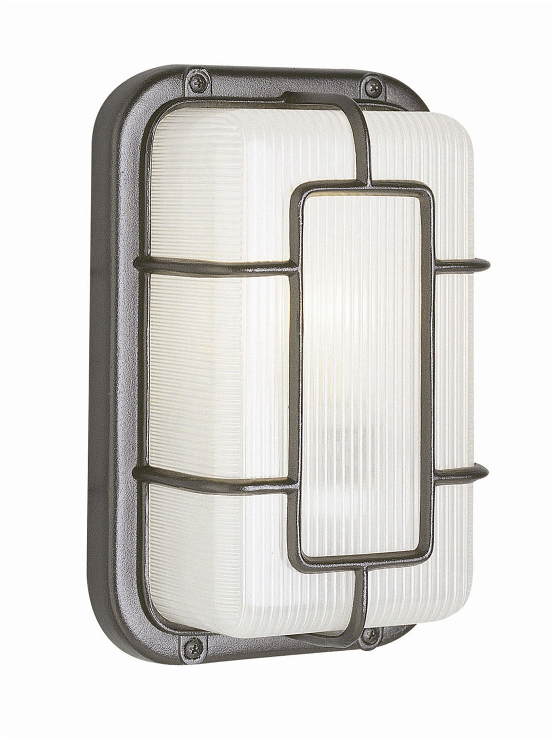 Walker One Light Bulkhead in Satin Aluminum - available from The Lighting Shoppe, trusted by Canadian homeowners