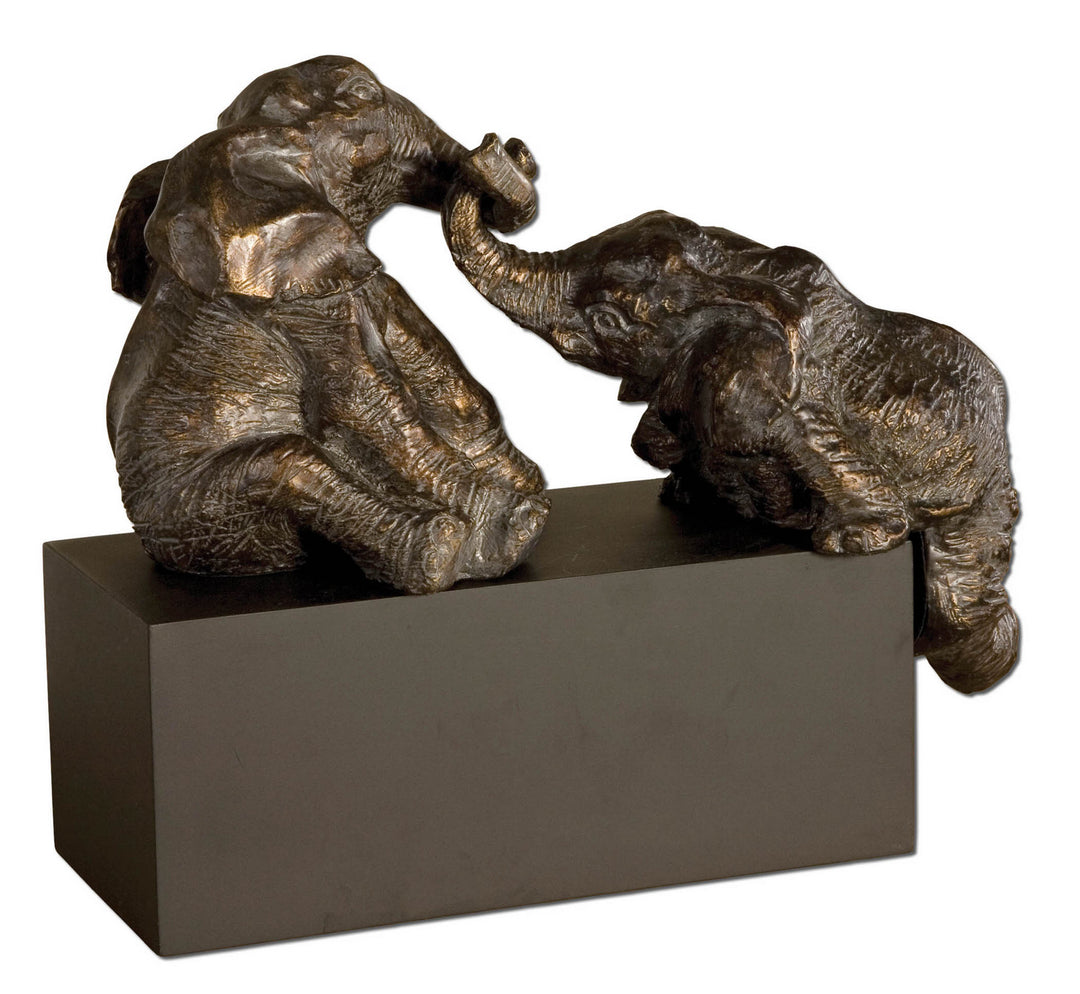 Playful Pachyderms Figurines in Antique Bronze - available from The Lighting Shoppe, trusted by Canadian homeowners
