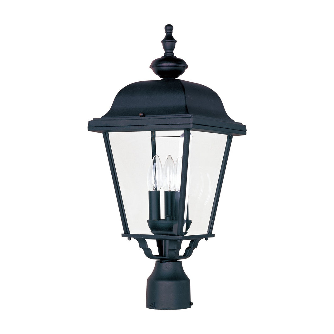 Maxim - 3008BK - Three Light Outdoor Pole/Post Lantern - Builder Cast - Black