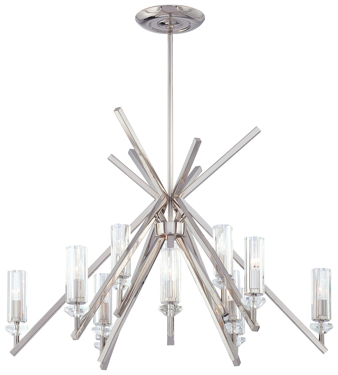 Fusano 12 Light Chandelier in Polished Nickel - available from The Lighting Shoppe, trusted by Canadian homeowners