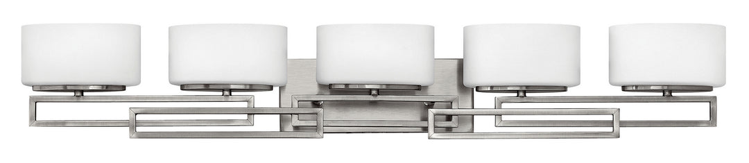 Lanza Five Light Vanity in Antique Nickel - available from The Lighting Shoppe, trusted by Canadian homeowners
