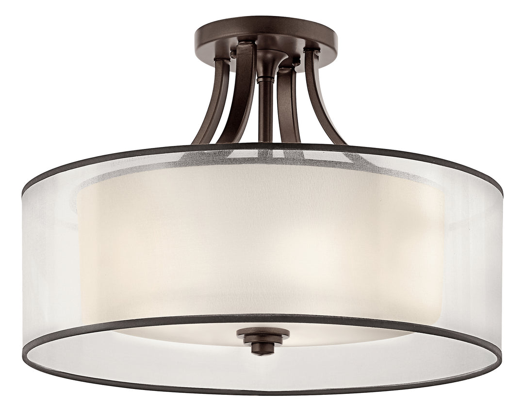 Kichler Canada - 42387MIZ - Four Light Semi Flush Mount - Lacey - Mission Bronze