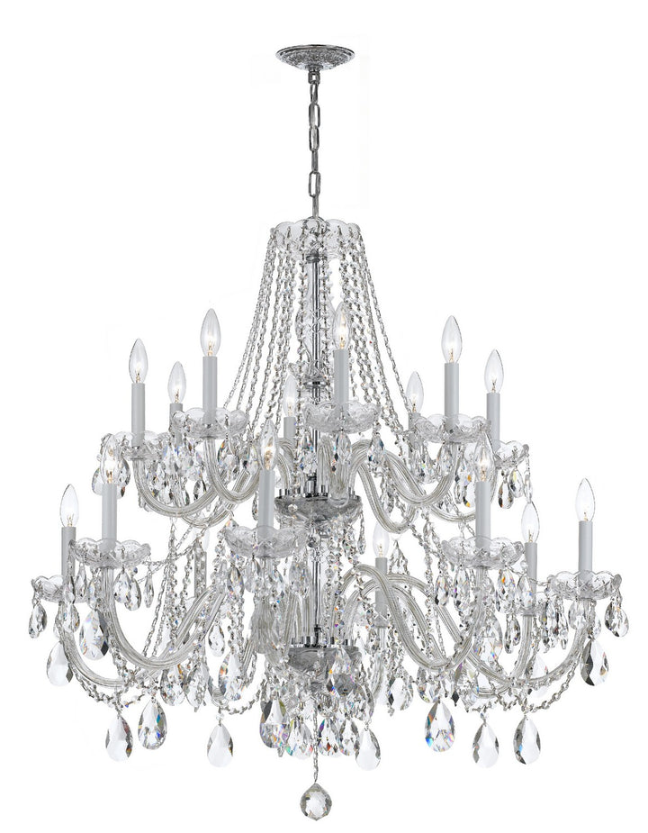 Traditional Crystal 16 Light Chandelier in Polished Chrome - available from The Lighting Shoppe, trusted by Canadian homeowners