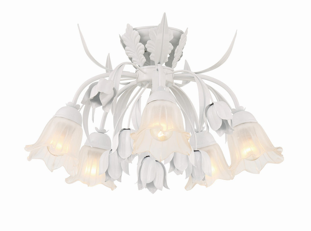Southport Five Light Semi Flush Mount in Wet White - available from The Lighting Shoppe, trusted by Canadian homeowners