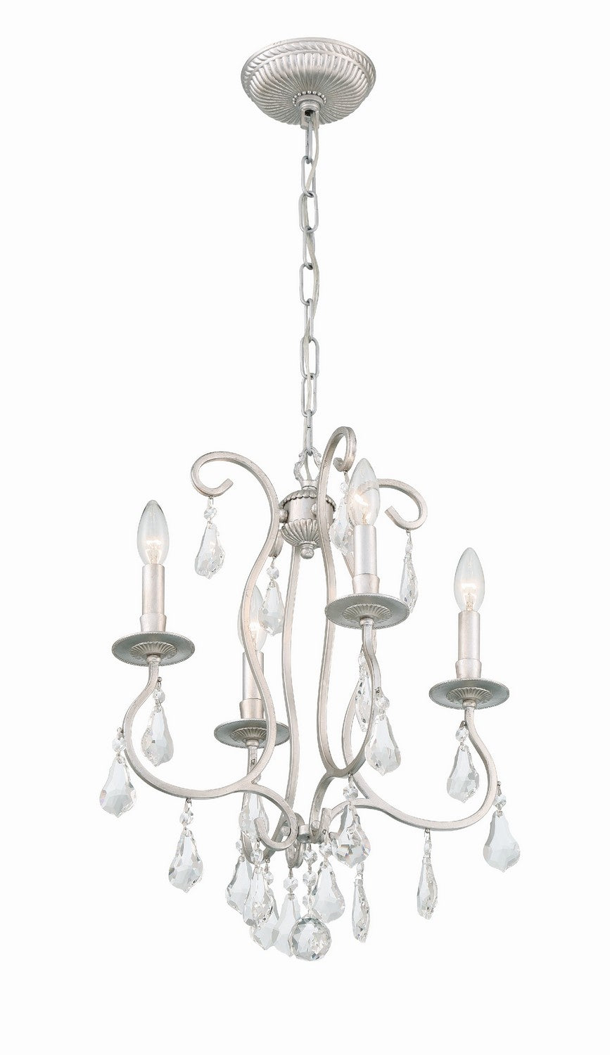 Crystorama - 5014-OS-CL-MWP - Four Light Mini Chandelier - Ashton - Olde Silver