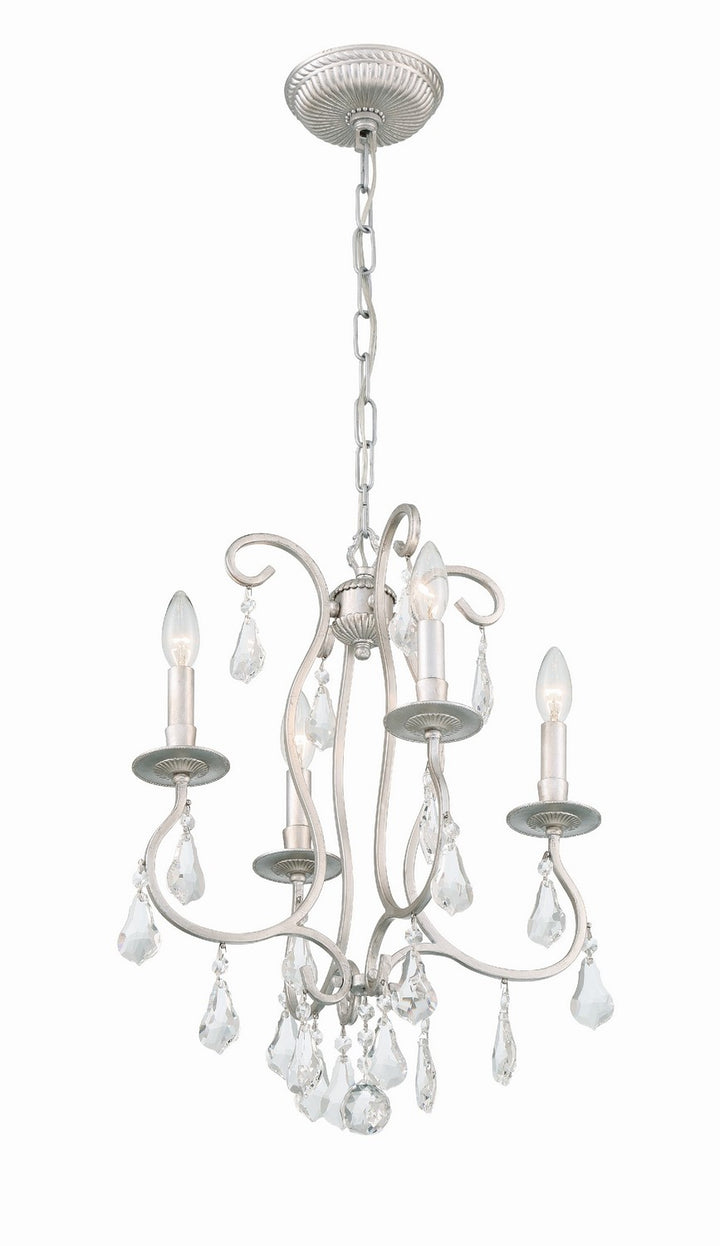 Crystorama - 5014-OS-CL-MWP - Four Light Mini Chandelier - Ashton - Olde Silver