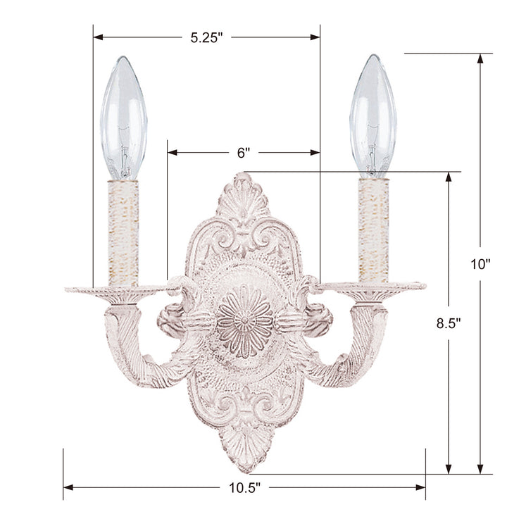 Crystorama - 5122-AW - Two Light Wall Sconce - Paris Market - Antique White