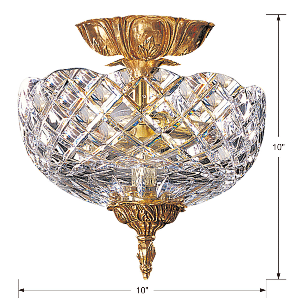 Crystorama - 66-CT-OB - Two Light Semi Flush Mount - Milton - Olde Brass