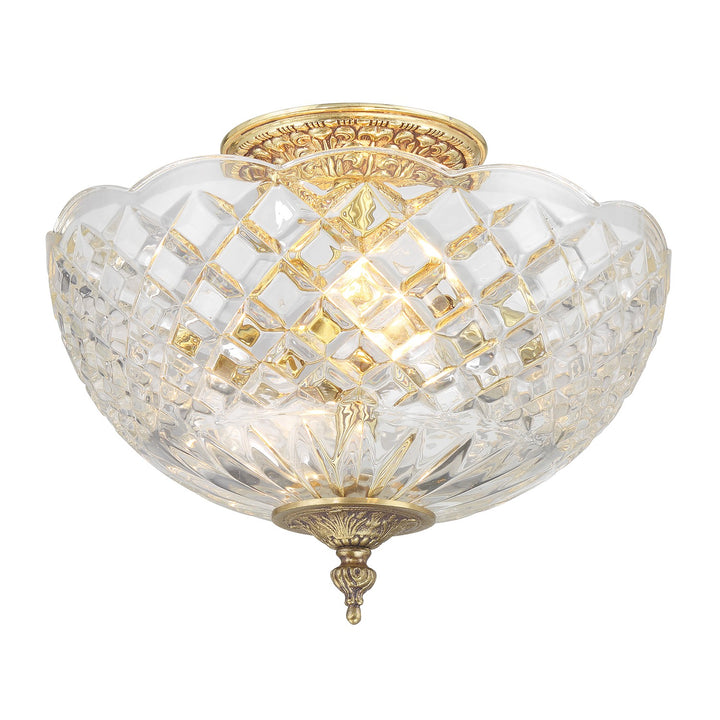 Milton Two Light Semi Flush Mount in Olde Brass - available from The Lighting Shoppe, trusted by Canadian homeowners