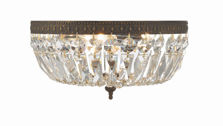 Crystorama - 712-EB-CL-MWP - Three Light Flush Mount - Waltham - English Bronze