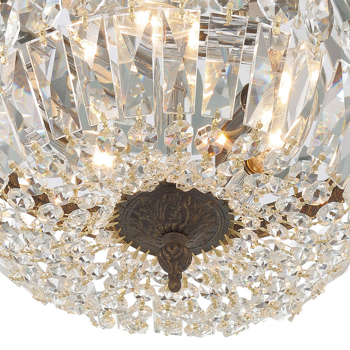 Crystorama - 712-EB-CL-MWP - Three Light Flush Mount - Waltham - English Bronze
