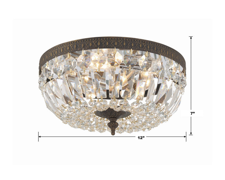 Crystorama - 712-EB-CL-MWP - Three Light Flush Mount - Waltham - English Bronze