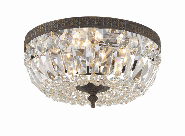 Crystorama - 712-EB-CL-MWP - Three Light Flush Mount - Waltham - English Bronze