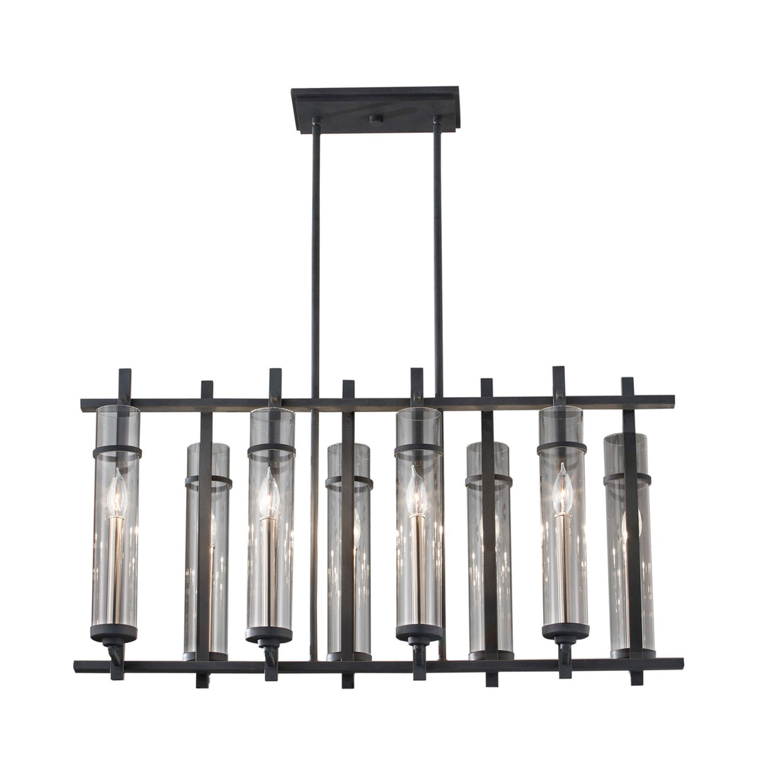 Generation Lighting Canada - F2630/8AF/BS - Eight Light Chandelier - Ethan - Antique Forged Iron / Brushed Steel