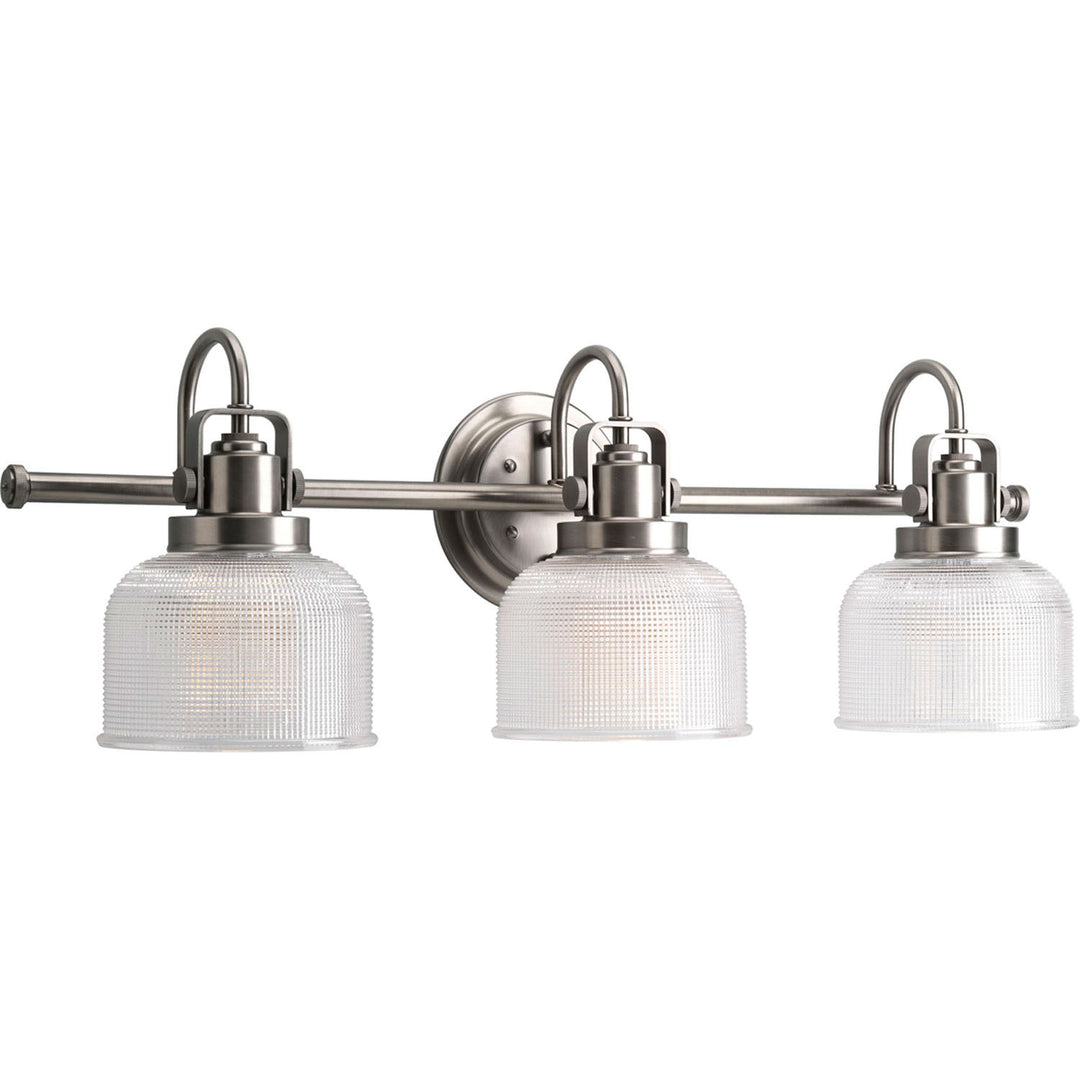 Archie Three Light Bath Bracket in Antique Nickel - available from The Lighting Shoppe, trusted by Canadian homeowners