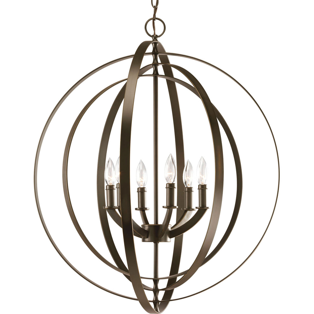 Progress Canada - P3889-20 - Six Light Foyer Pendant - Equinox - Antique Bronze