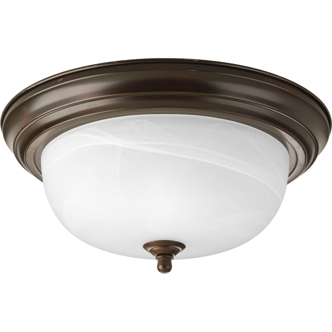Progress Canada - P3925-20 - Two Light Flush Mount - Dome Glass - Alabaster - Antique Bronze