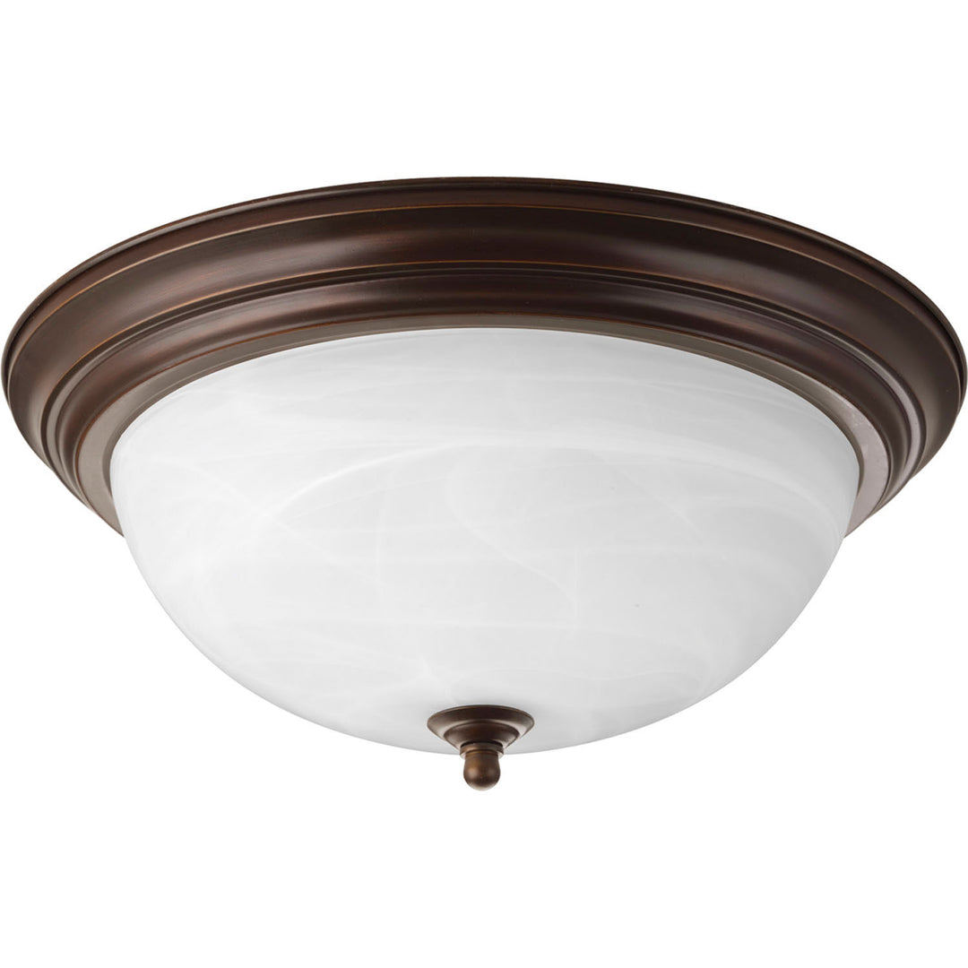 Progress Canada - P3926-20 - Three Light Flush Mount - Dome Glass - Alabaster - Antique Bronze