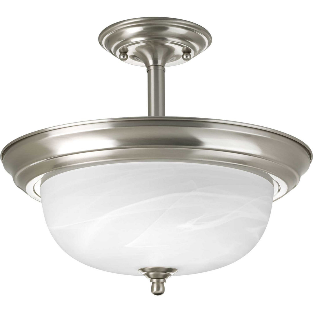 Progress Canada - P3927-09 - Two Light Semi-Flush Mount - Dome Glass - Alabaster - Brushed Nickel
