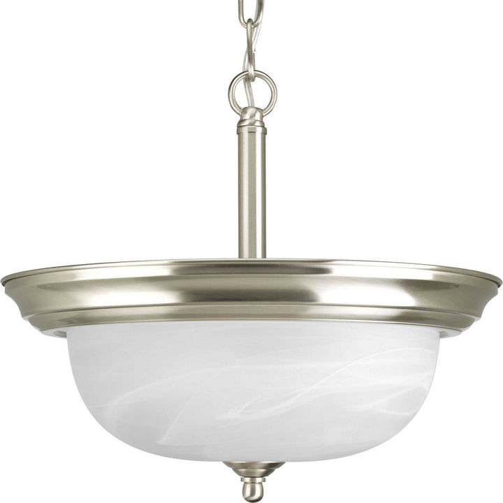 Progress Canada - P3927-09 - Two Light Semi-Flush Mount - Dome Glass - Alabaster - Brushed Nickel