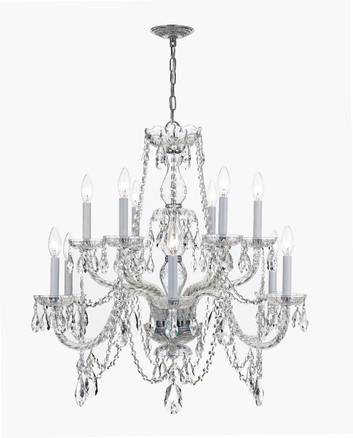 Traditional Crystal 12 Light Chandelier in Polished Chrome - available from The Lighting Shoppe, trusted by Canadian homeowners
