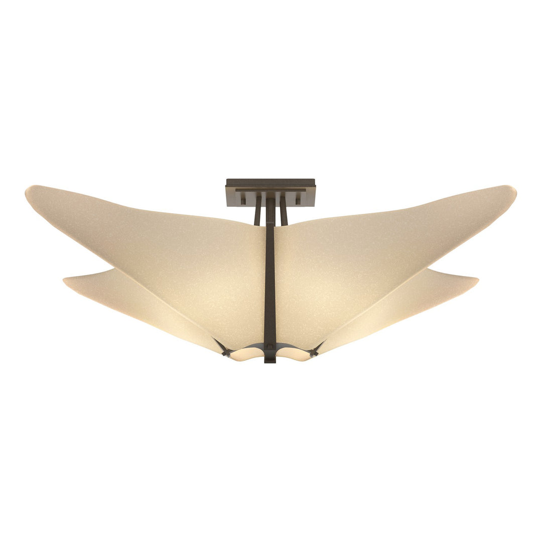 Hubbardton Forge Canada - 123305-SKT-07-SH1995 - Four Light Semi-Flush Mount - Kirigami - Dark Smoke