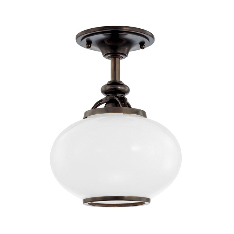 Canton One Light Semi Flush Mount in Old Bronze - available from The Lighting Shoppe, trusted by Canadian homeowners