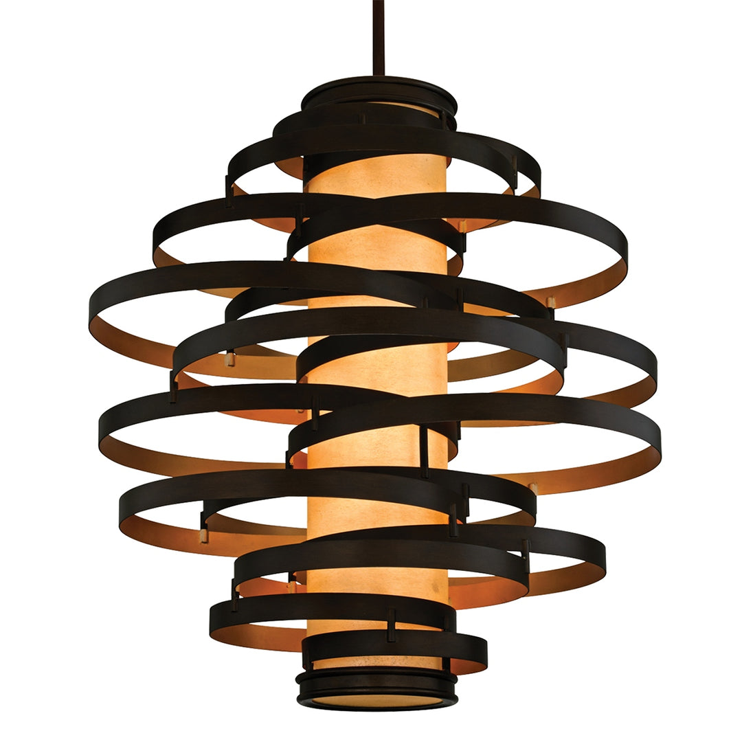 Corbett Lighting Canada - 113-76-BRL/GL - Three Light Chandelier - Vertigo - Bronze And Gold Leaf