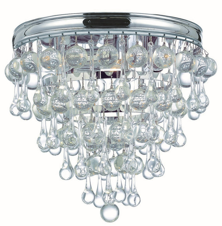 Calypso Three Light Flush Mount in Polished Chrome - available from The Lighting Shoppe, trusted by Canadian homeowners