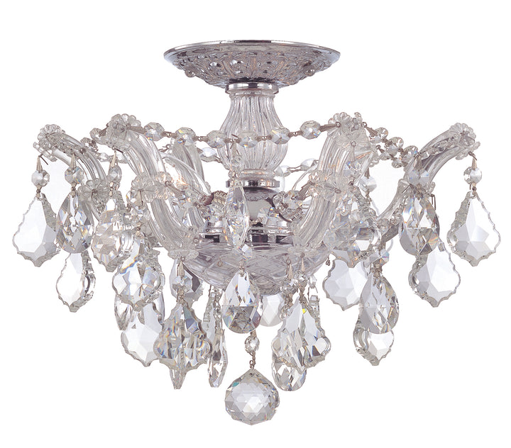 Maria Theresa Three Light Semi Flush Mount in Polished Chrome - available from The Lighting Shoppe, trusted by Canadian homeowners