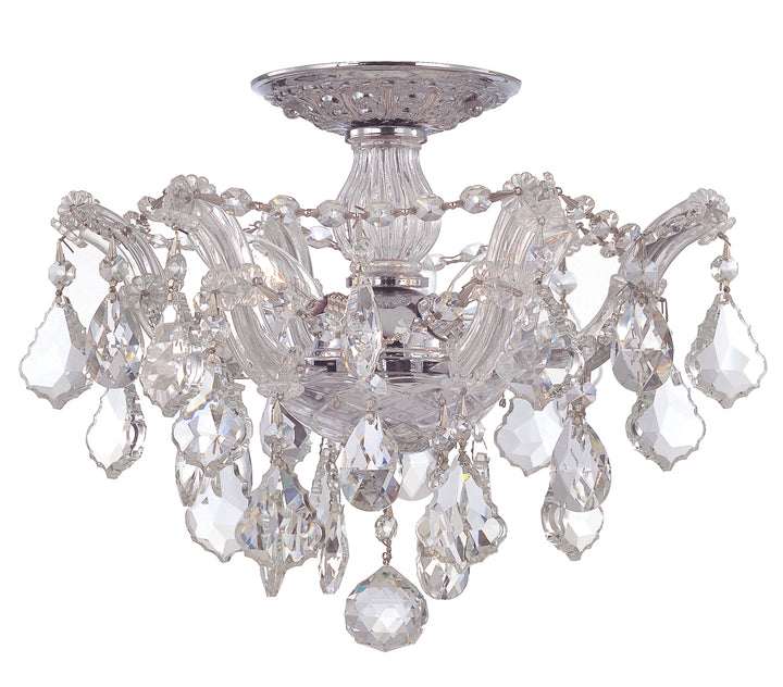 Maria Theresa Three Light Semi Flush Mount in Polished Chrome - available from The Lighting Shoppe, trusted by Canadian homeowners