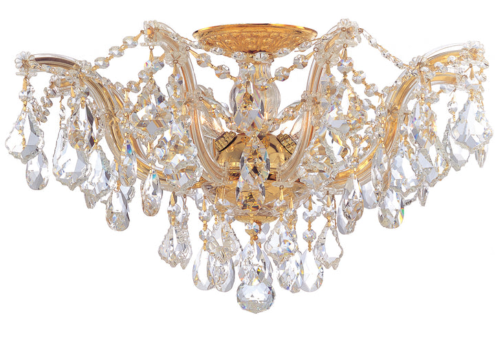 Maria Theresa Five Light Semi Flush Mount in Gold - available from The Lighting Shoppe, trusted by Canadian homeowners