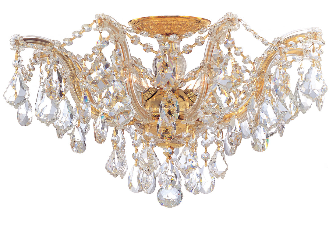 Maria Theresa Five Light Semi Flush Mount in Gold - available from The Lighting Shoppe, trusted by Canadian homeowners