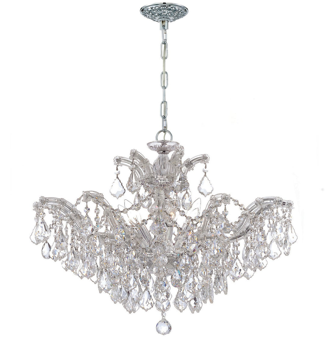 Maria Theresa Six Light Chandelier in Polished Chrome - available from The Lighting Shoppe, trusted by Canadian homeowners