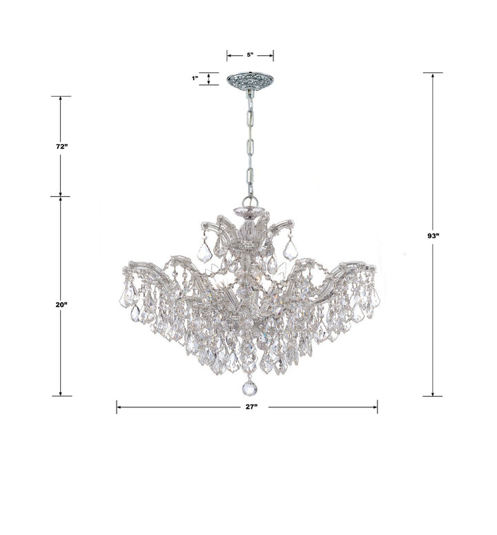 Crystorama - 4439-CH-CL-S - Six Light Chandelier - Maria Theresa - Polished Chrome