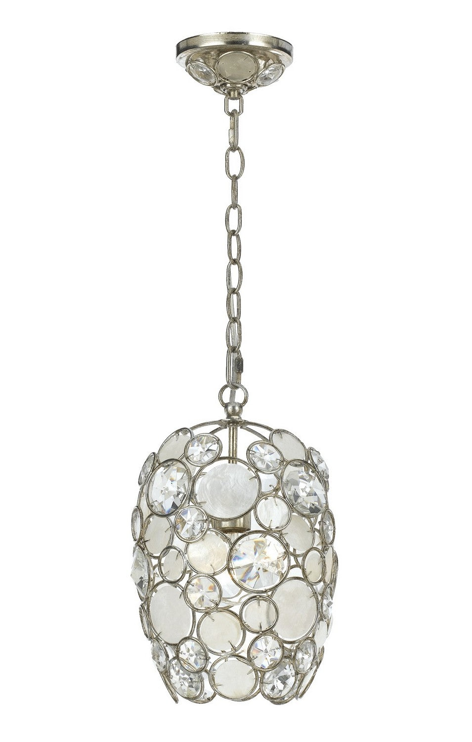 Palla One Light Mini Chandelier in Antique Silver - available from The Lighting Shoppe, trusted by Canadian homeowners