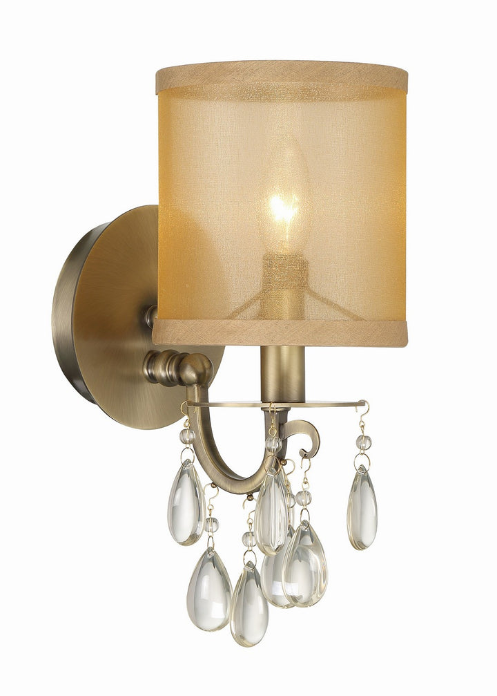 Hampton One Light Wall Sconce in Antique Brass - available from The Lighting Shoppe, trusted by Canadian homeowners