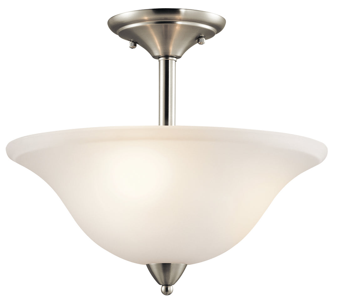 Nicholson Three Light Semi Flush Mount in Brushed Nickel - available from The Lighting Shoppe, trusted by Canadian homeowners