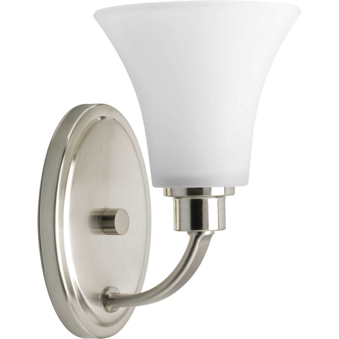 Joy One Light Bath Bracket in Brushed Nickel - available from The Lighting Shoppe, trusted by Canadian homeowners