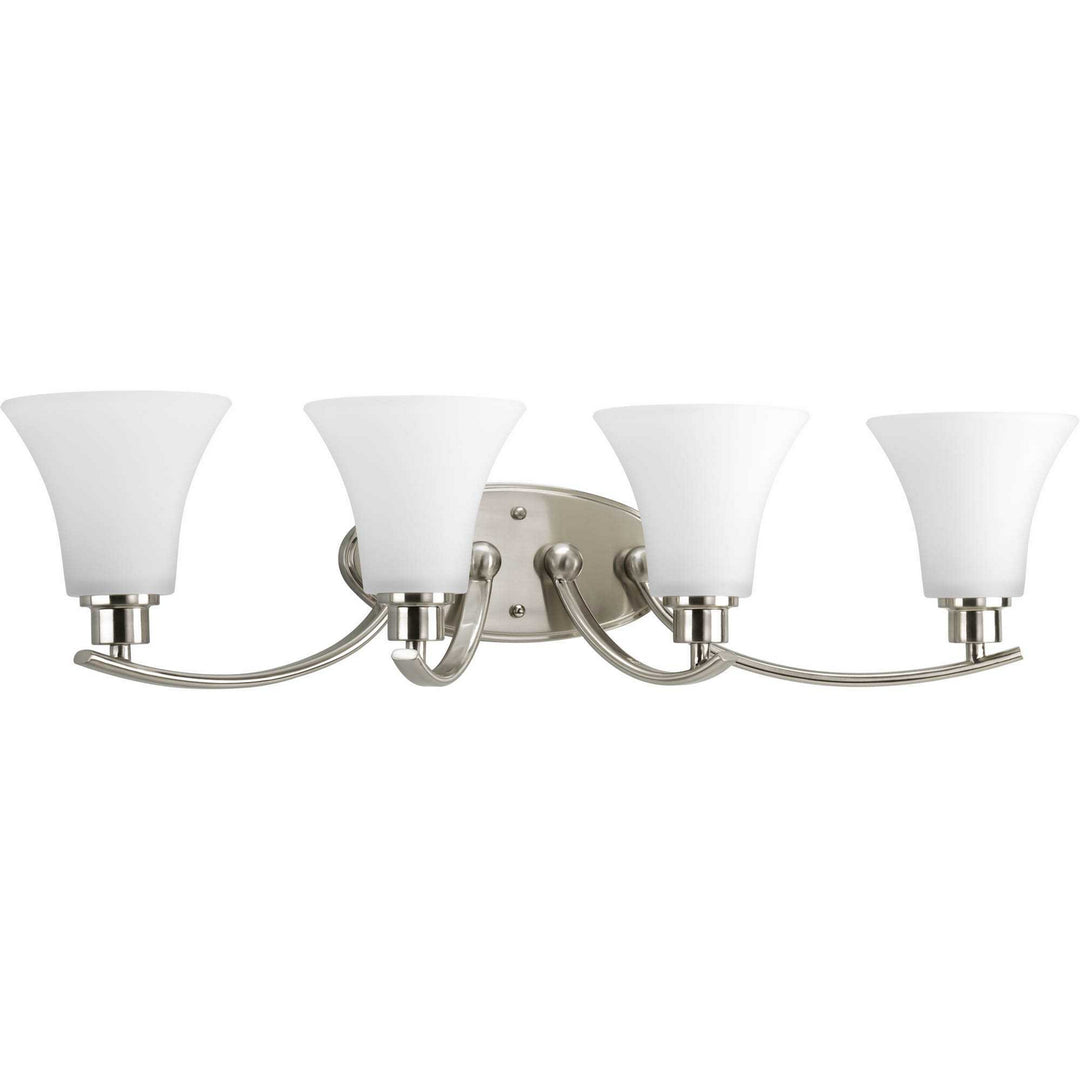 Joy Four Light Bath Bracket in Brushed Nickel - available from The Lighting Shoppe, trusted by Canadian homeowners