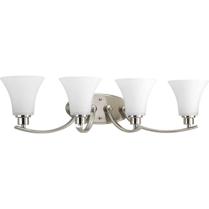 Joy Four Light Bath Bracket in Brushed Nickel - available from The Lighting Shoppe, trusted by Canadian homeowners