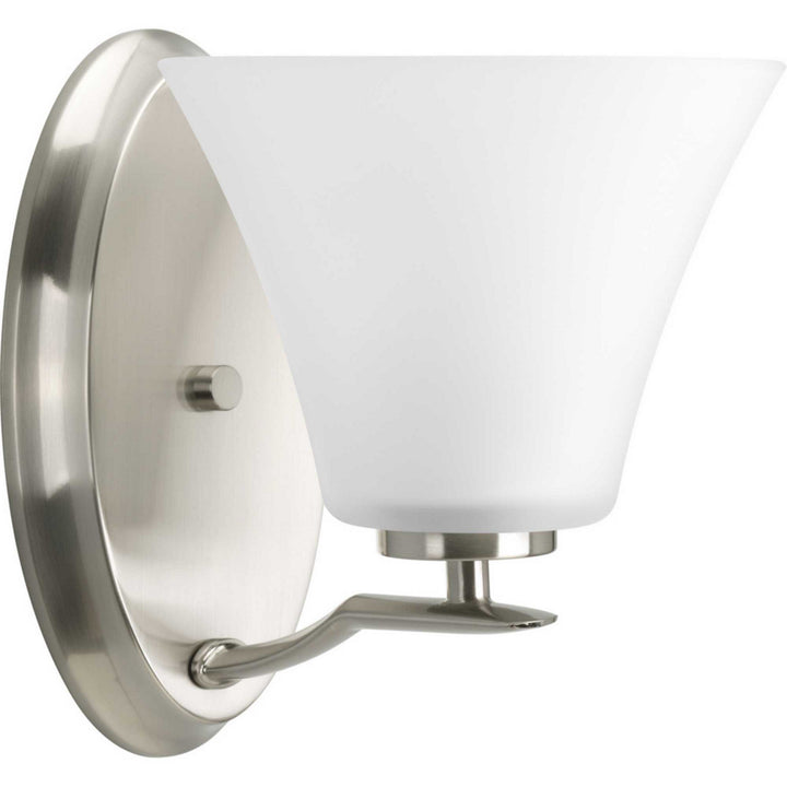 Bravo One Light Bath Bracket in Brushed Nickel - available from The Lighting Shoppe, trusted by Canadian homeowners