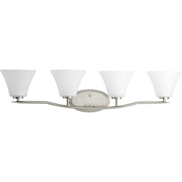 Bravo Four Light Bath Bracket in Brushed Nickel - available from The Lighting Shoppe, trusted by Canadian homeowners