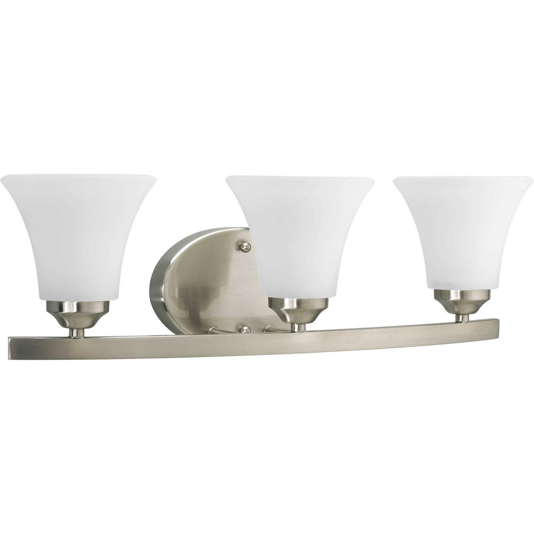 Adorn Three Light Bath Bracket in Brushed Nickel - available from The Lighting Shoppe, trusted by Canadian homeowners