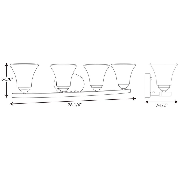 Progress Canada - P2011-09 - Four Light Bath Bracket - Adorn - Brushed Nickel