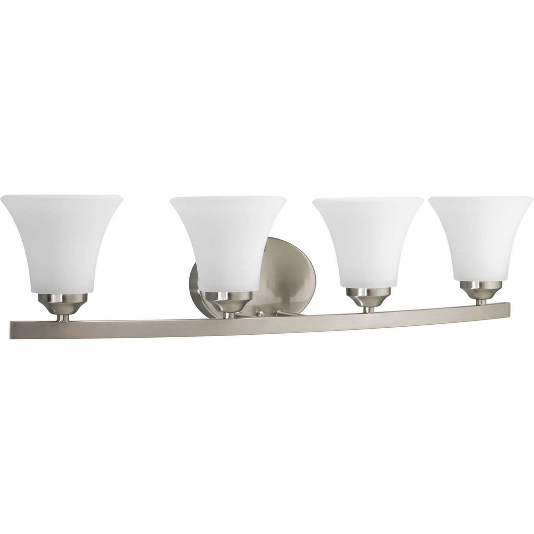 Adorn Four Light Bath Bracket in Brushed Nickel - available from The Lighting Shoppe, trusted by Canadian homeowners